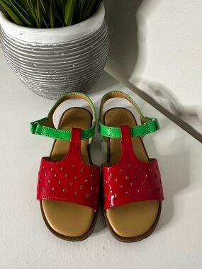 Cat & Jack Red and Green Girls' T-Strap Sandals
